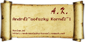 Andrásofszky Kornél névjegykártya